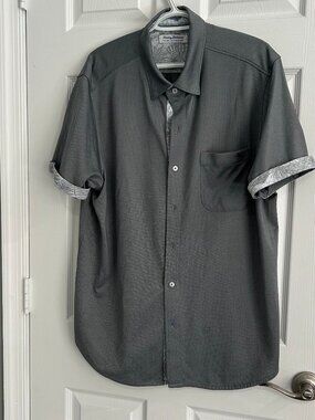 Men's Tommy Bahama - Grey Short Sleeve Button-Front Shirt - Size XL